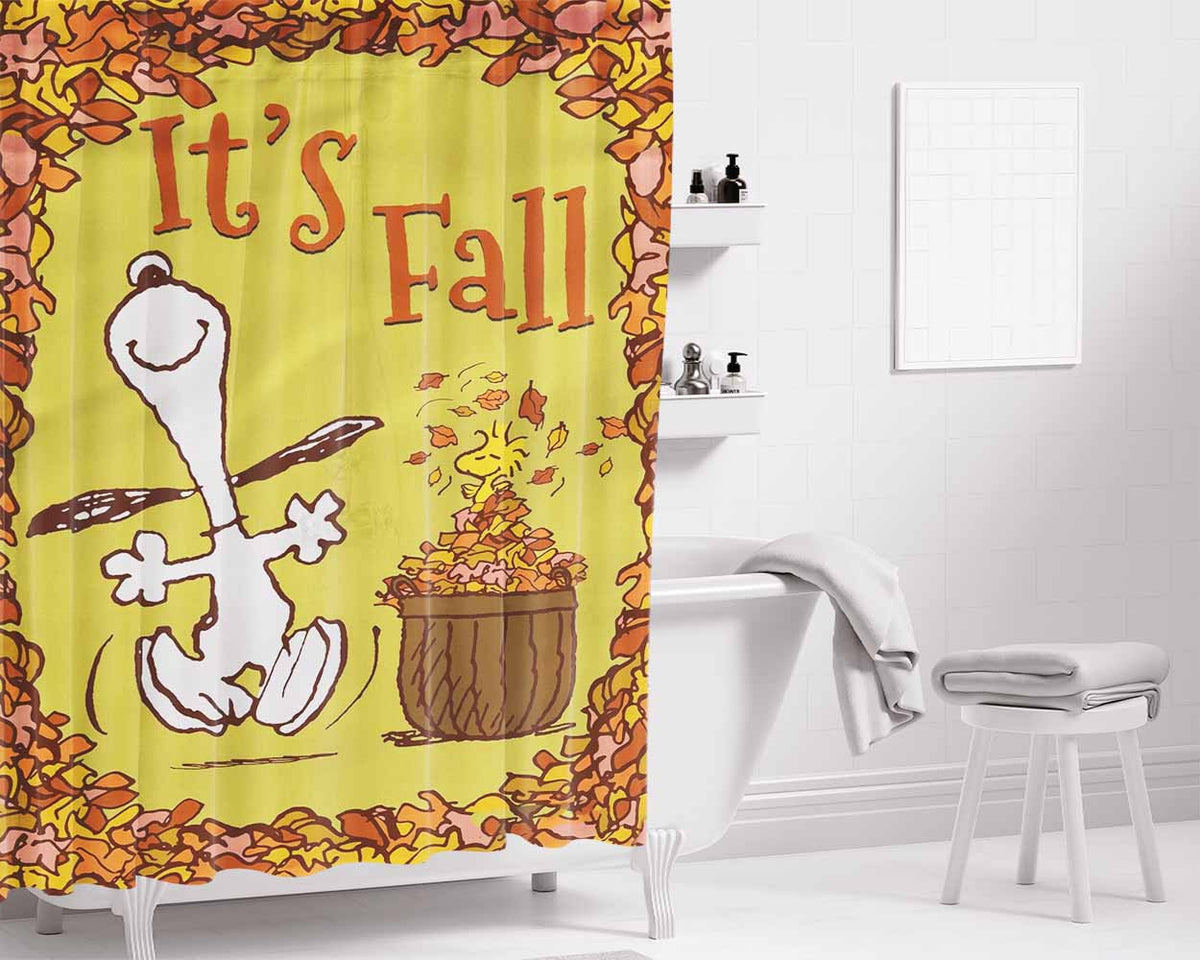 Snoopy And Charlie Brown Bathroom Shower Curtain Fabric Waterproof | 66 X 72 Inch