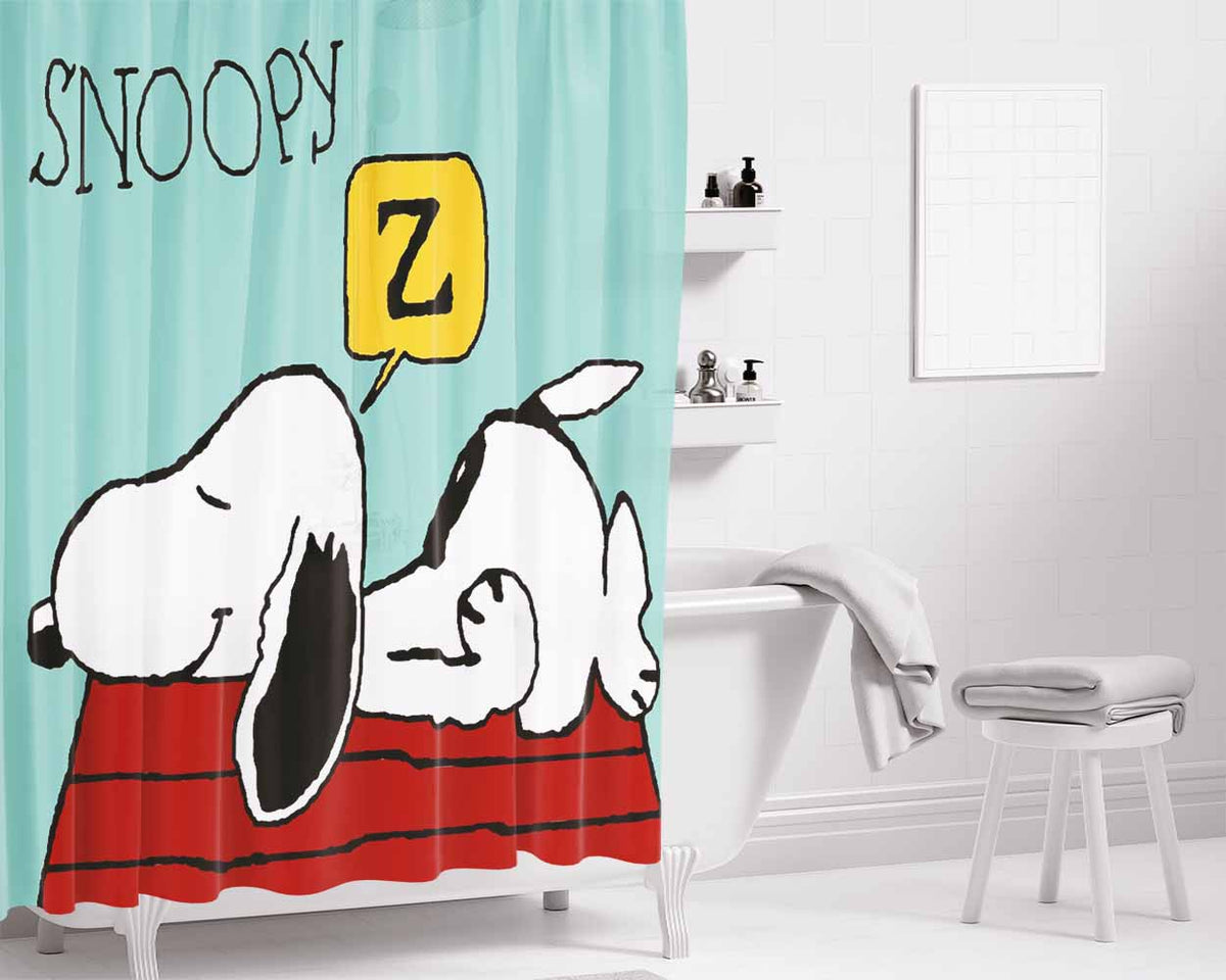 Snoopy Rollercoaster Bathroom Shower Curtain Fabric Waterproof | 66 X 72 Inch