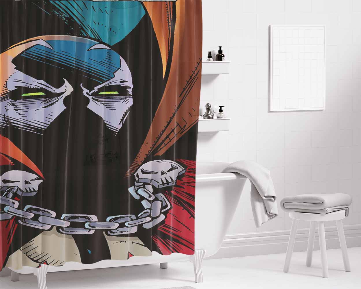 Spawn Marvel Comic Bathroom Shower Curtain Fabric Waterproof | 66 X 72 Inch