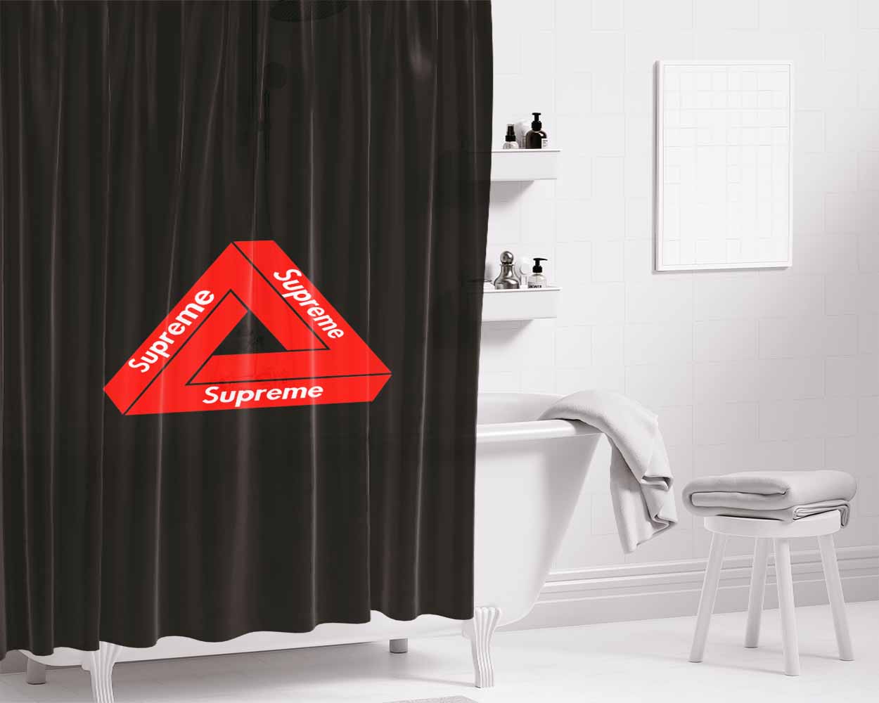 Streetwear Supreme Bathroom Shower Curtain Fabric Waterproof | 66 X 72 Inch