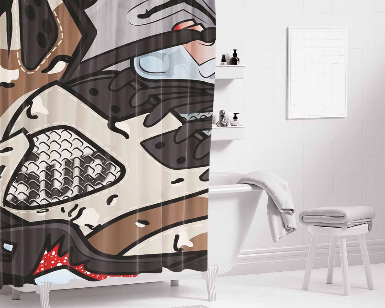 Supreme Camo Shoes Bathroom Shower Curtain Fabric Waterproof | 66 X 72 Inch