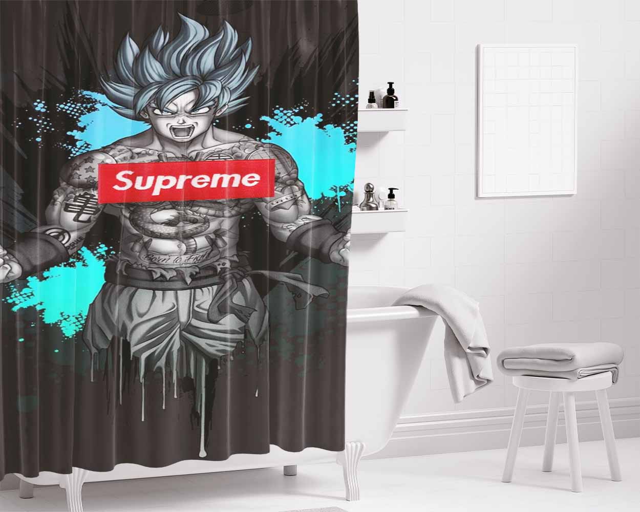 Supreme Gbz Bathroom Shower Curtain Fabric Waterproof | 66 X 72 Inch
