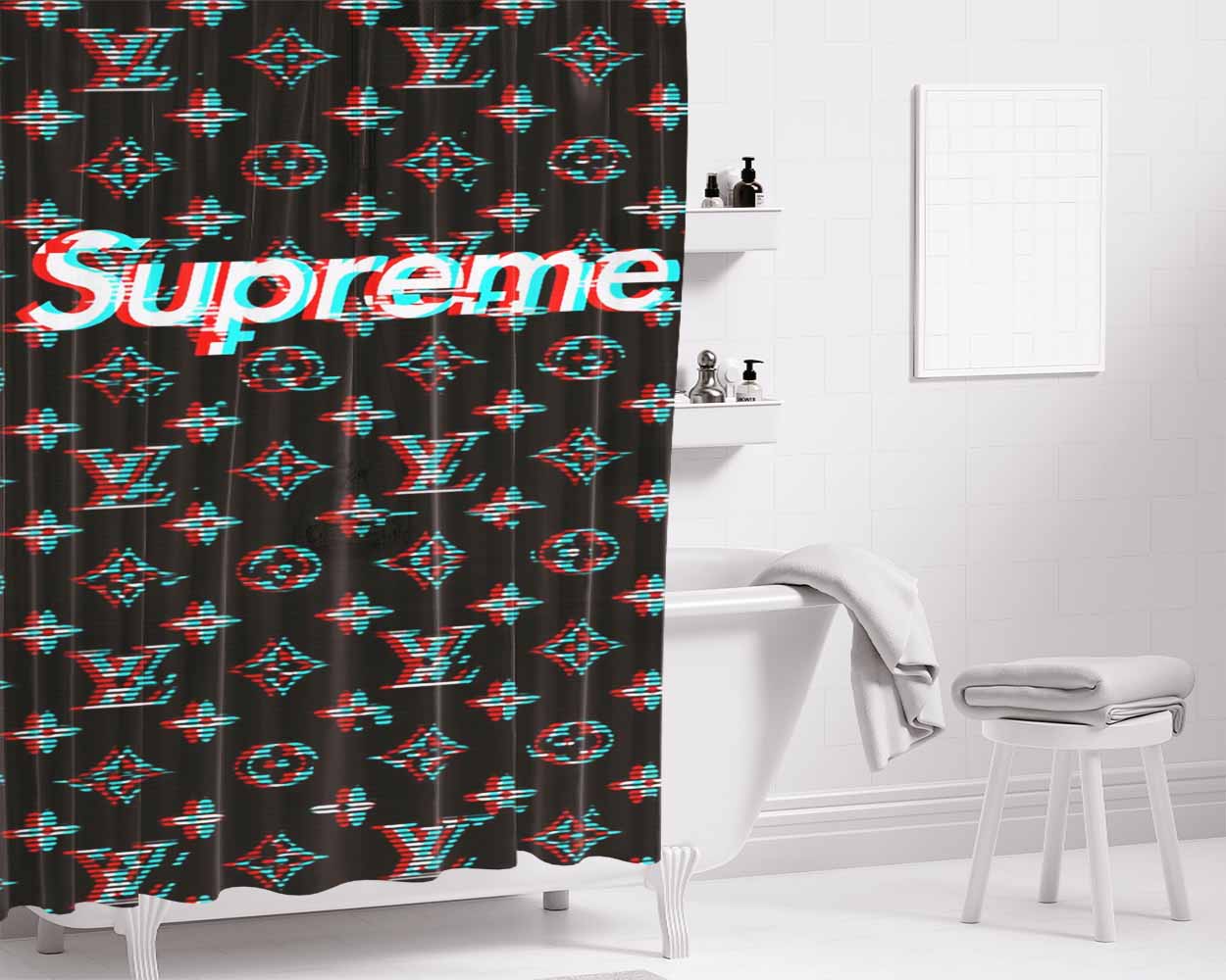Supreme Lv Bathroom Shower Curtain Fabric Waterproof | 66 X 72 Inch