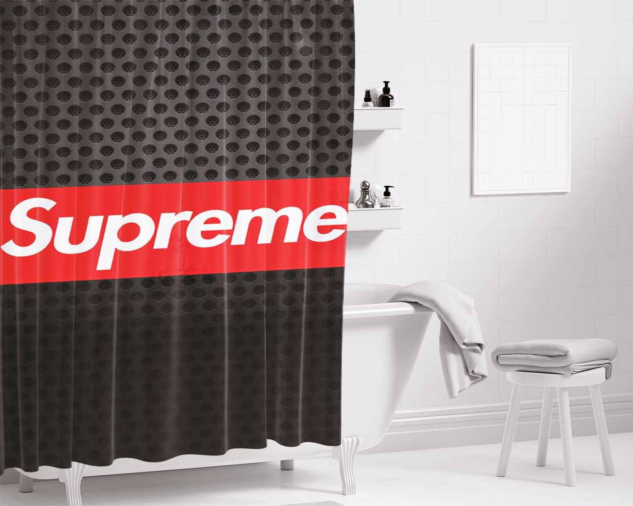 Supreme Nets Bathroom Shower Curtain Fabric Waterproof | 66 X 72 Inch