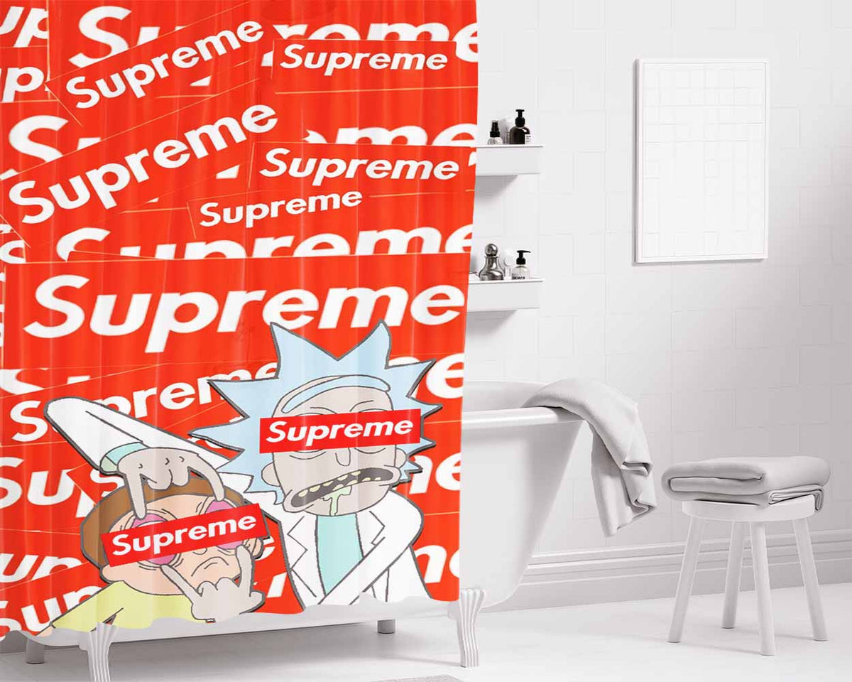 Supreme Rick And Morty Hype Eye Bathroom Shower Curtain Fabric Waterproof | 66 X 72 Inch