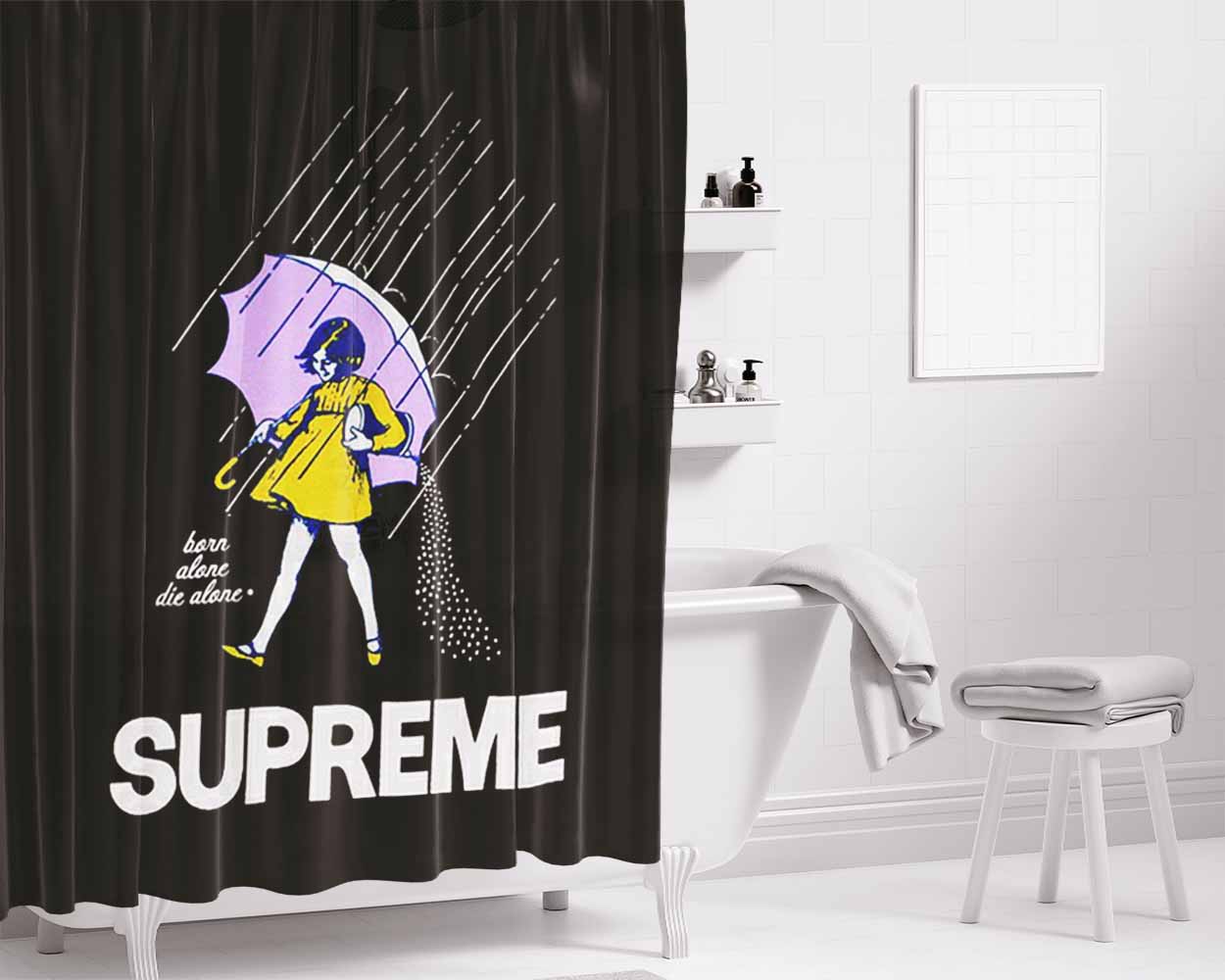 Supreme Umberella Bathroom Shower Curtain Fabric Waterproof | 66 X 72 Inch