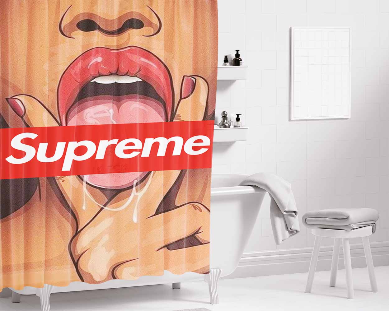 Supreme Woman Bathroom Shower Curtain Fabric Waterproof | 66 X 72 Inch
