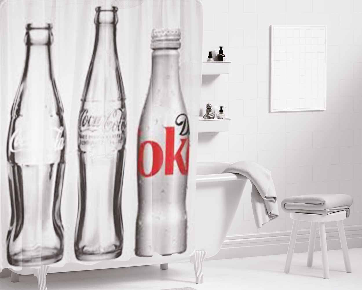 The Evolution Of Coke Coca Cola Bathroom Shower Curtain Fabric Waterproof | 66 X 72 Inch