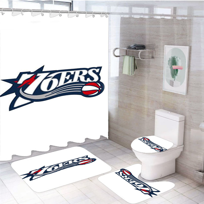 76Ers Cover 4Pcs Bathroom Set Shower Curtain