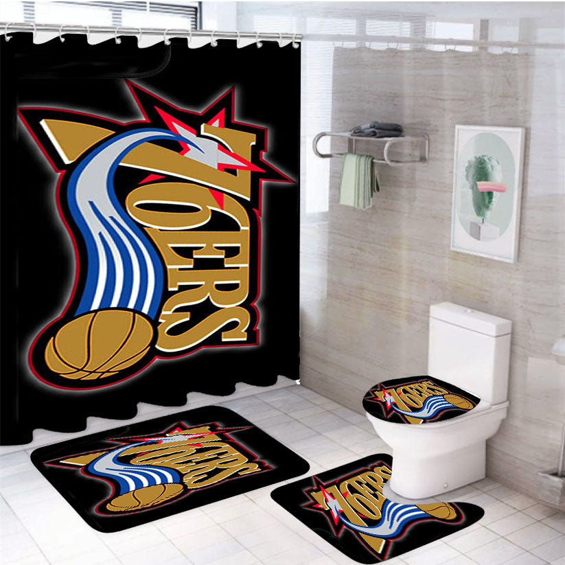 76Ers Emblem 4Pcs Bathroom Set Shower Curtain