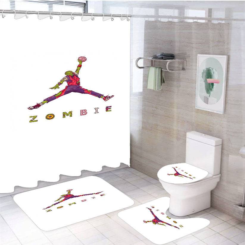 Air Jordan 4Pcs Bathroom Set Shower Curtain