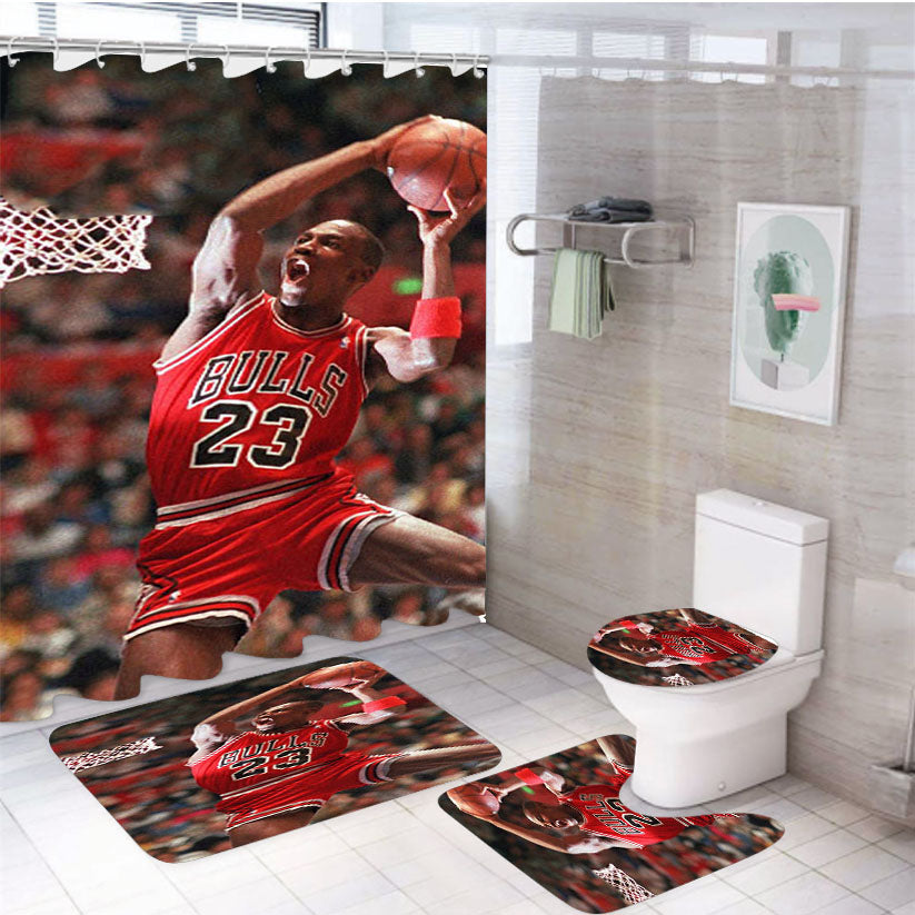 Air Jordan Basketball 4Pcs Bathroom Set Shower Curtain