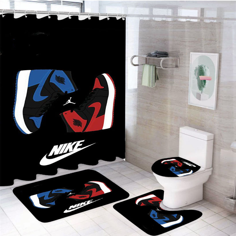 Air Jordan Nike Sneakers 4Pcs Bathroom Set Shower Curtain