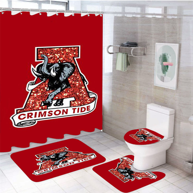 Alabama Crimson Tide Football 4Pcs Bathroom Set Shower Curtain