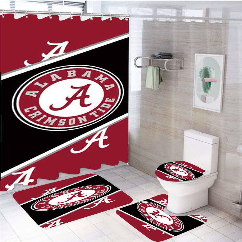 Alabama Ribbon Logo 4Pcs Bathroom Set Shower Curtain