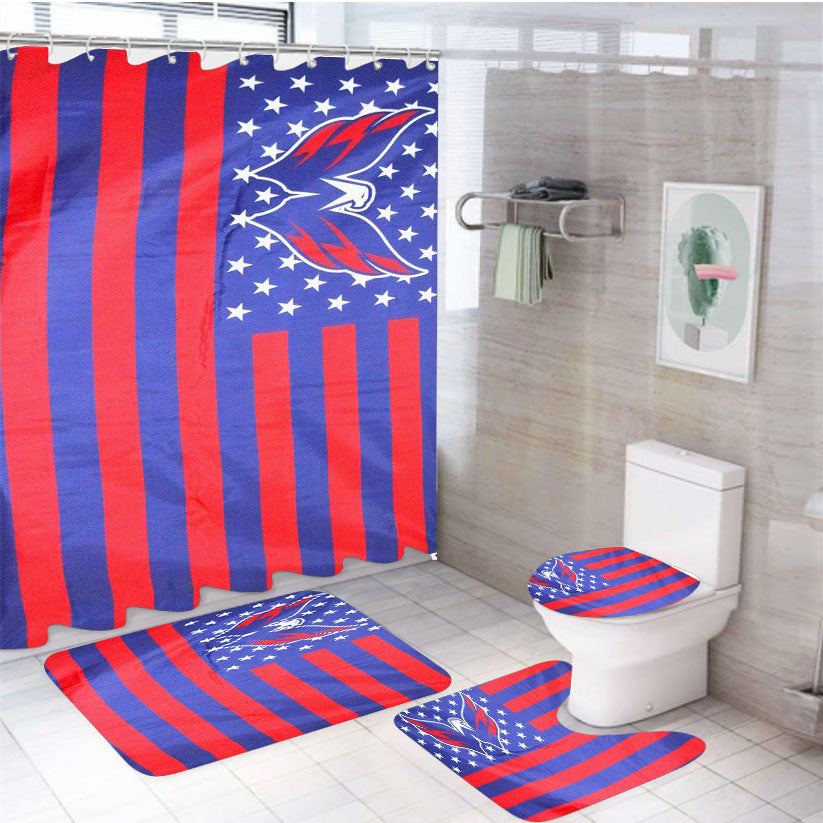 American Washington Capitals 4Pcs Bathroom Set Shower Curtain