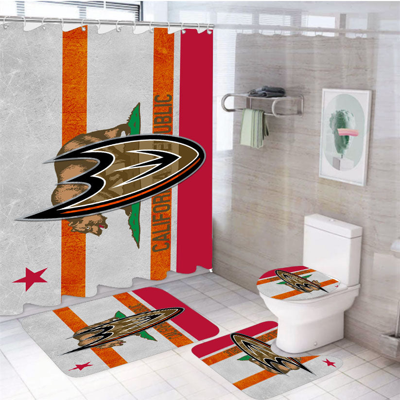Anaheim Ducks California Republic 4Pcs Bathroom Set Shower Curtain