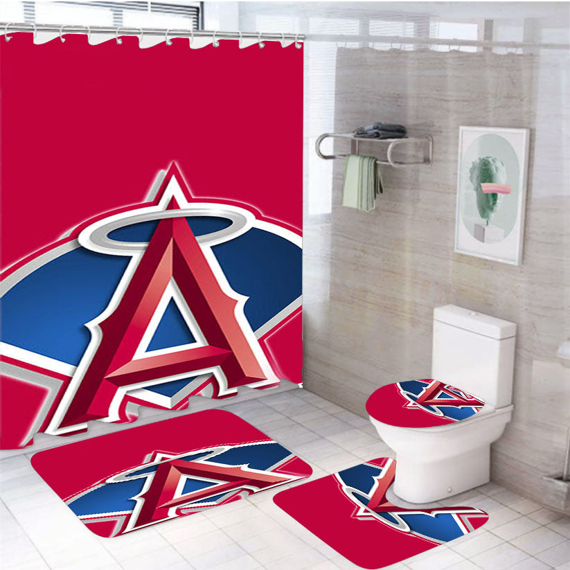 Angeles 4Pcs Bathroom Set Shower Curtain