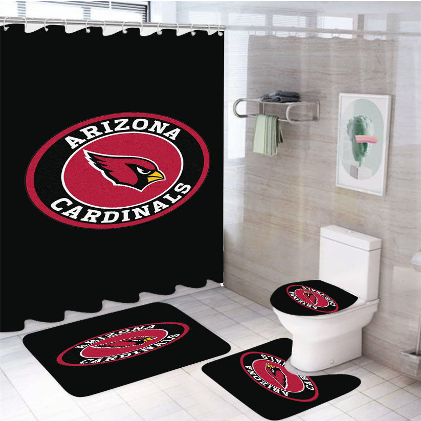 Arizona Cardinals 4Pcs Bathroom Set Shower Curtain