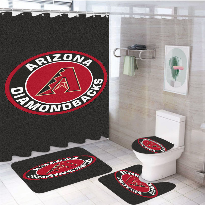 Arizona Diamondbacks Mug 4Pcs Bathroom Set Shower Curtain