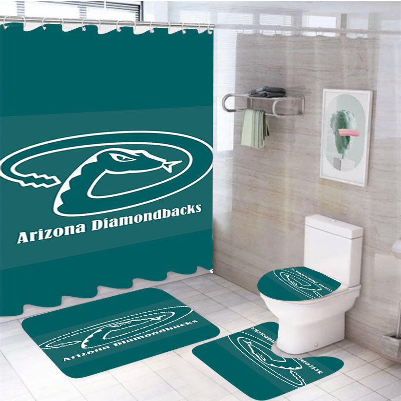 Arizona White Diamond 4Pcs Bathroom Set Shower Curtain