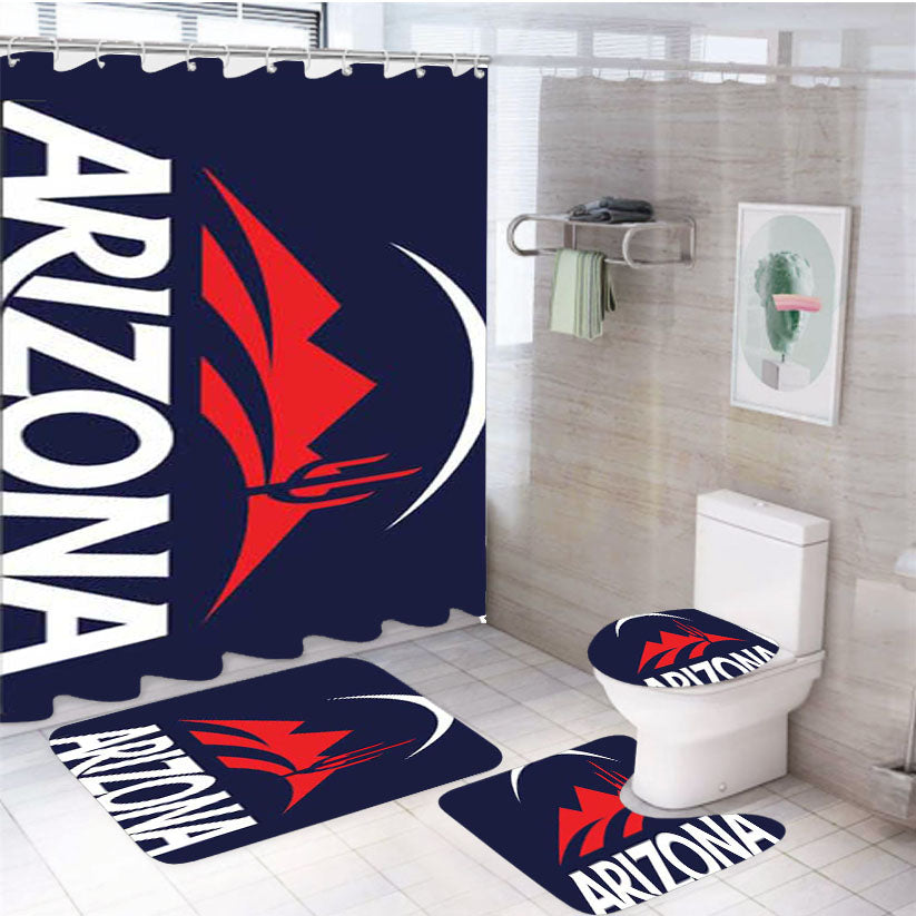 Arizona Wildcats Logo Basic 4Pcs Bathroom Set Shower Curtain
