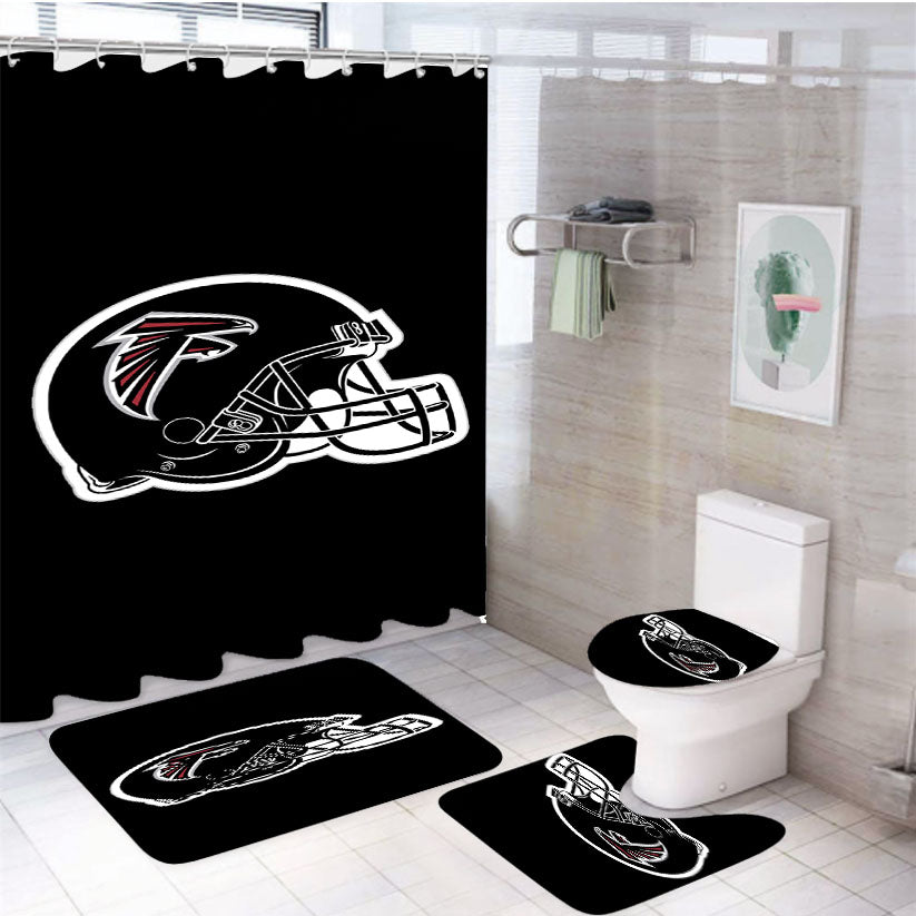 Atlanta Falcon Logo Helmet 4Pcs Bathroom Set Shower Curtain