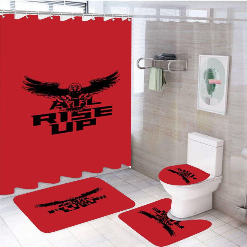 Atlanta Falcons Rise Up 4Pcs Bathroom Set Shower Curtain
