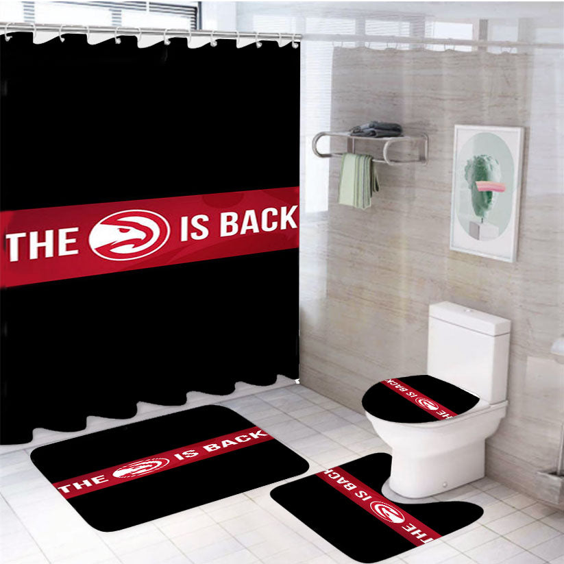 Atlanta Hawks Is Back 4Pcs Bathroom Set Shower Curtain