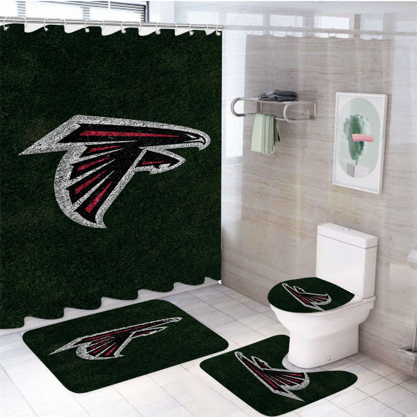 Atlanta Super Bowl Li Logo Grass 4Pcs Bathroom Set Shower Curtain