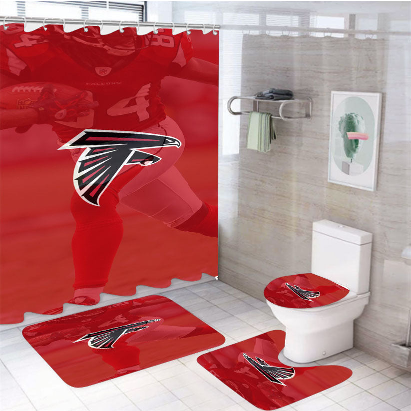 Atlanta Super Bowl Wallpaper Li Logo Transparent 4Pcs Bathroom Set Shower Curtain