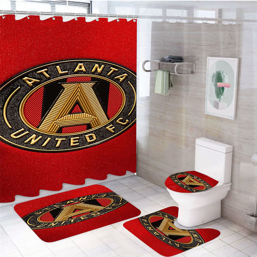 Atlanta United Fc Logo 4Pcs Bathroom Set Shower Curtain