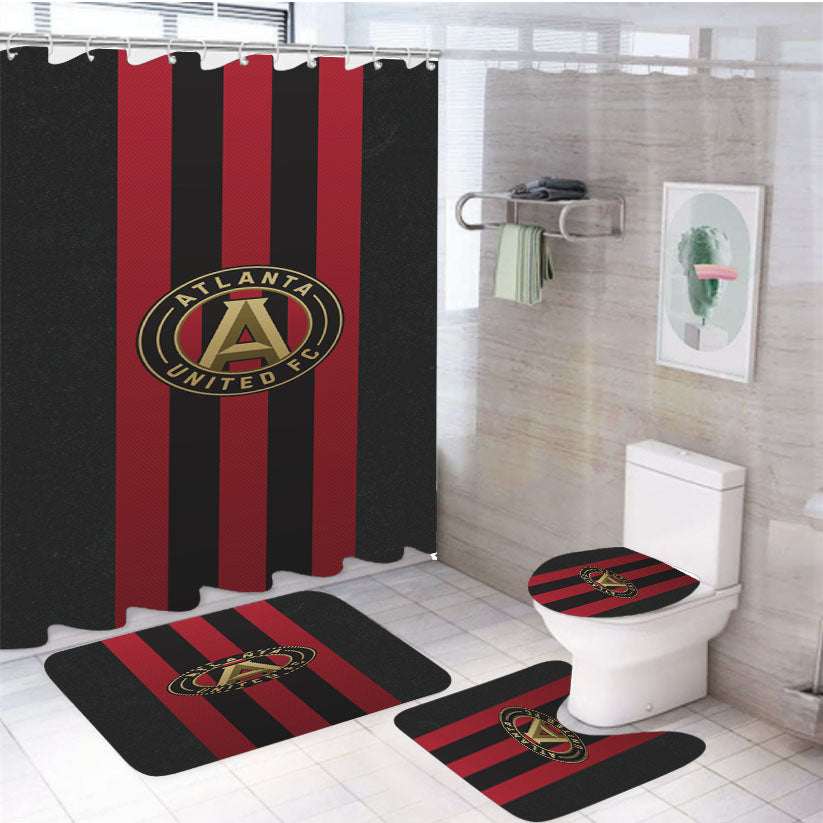 Atlanta United Minimalist Soccer Logo 4Pcs Bathroom Set Shower Curtain