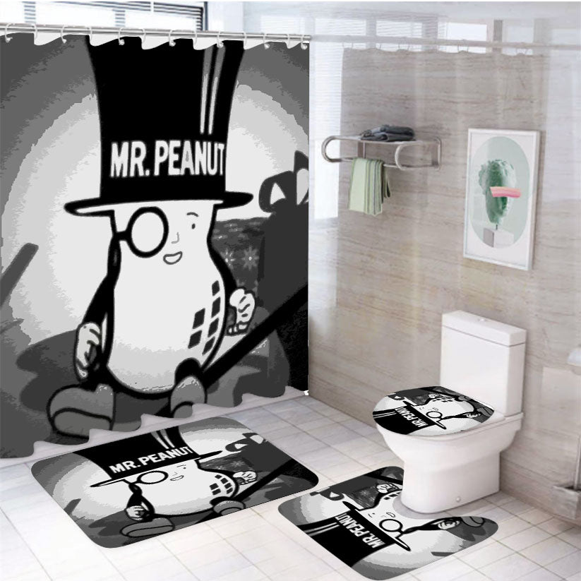 Baby Mr Peanuts Retro Old Vintage Cartoon 4Pcs Bathroom Set Shower Curtain