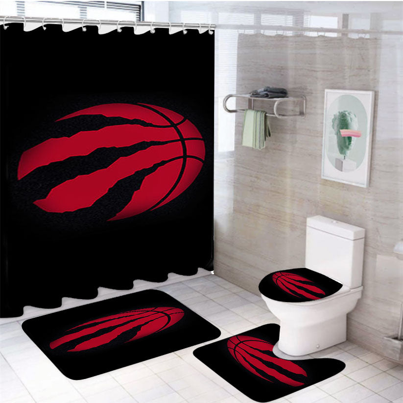 Ball Color Toronto Raptors 4Pcs Bathroom Set Shower Curtain