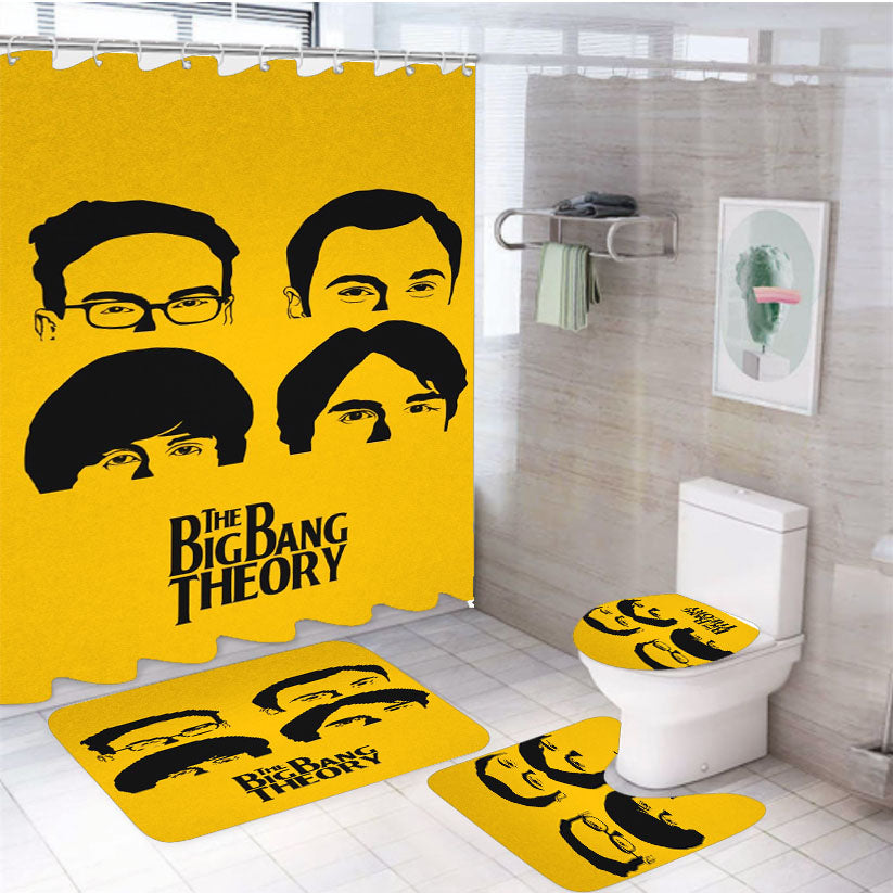 Big Bang Theory 4Pcs Bathroom Set Shower Curtain
