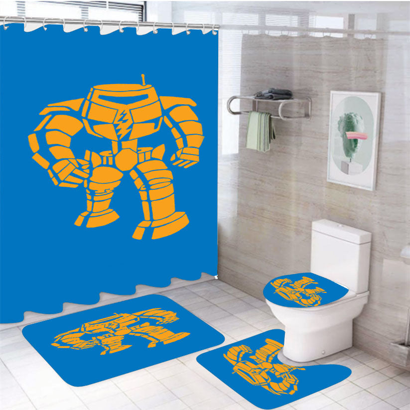 Big Bang Theory Sheldon Robot 4Pcs Bathroom Set Shower Curtain