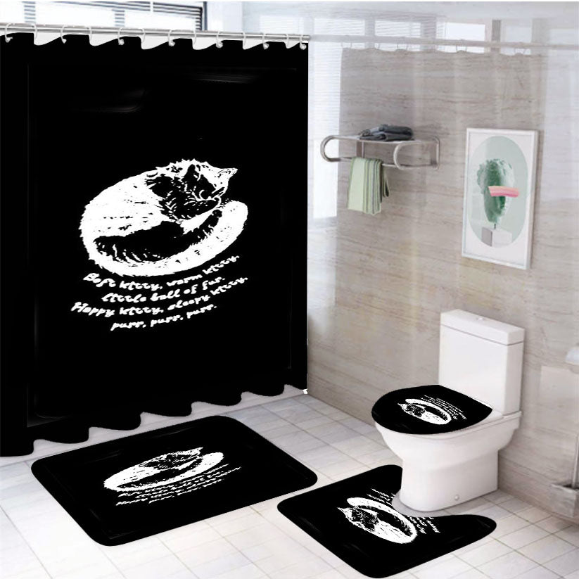 Big Bang Theory Soft Kitty 4Pcs Bathroom Set Shower Curtain