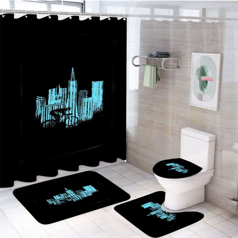 Bike San Francisco Cyclist 4Pcs Bathroom Set Shower Curtain