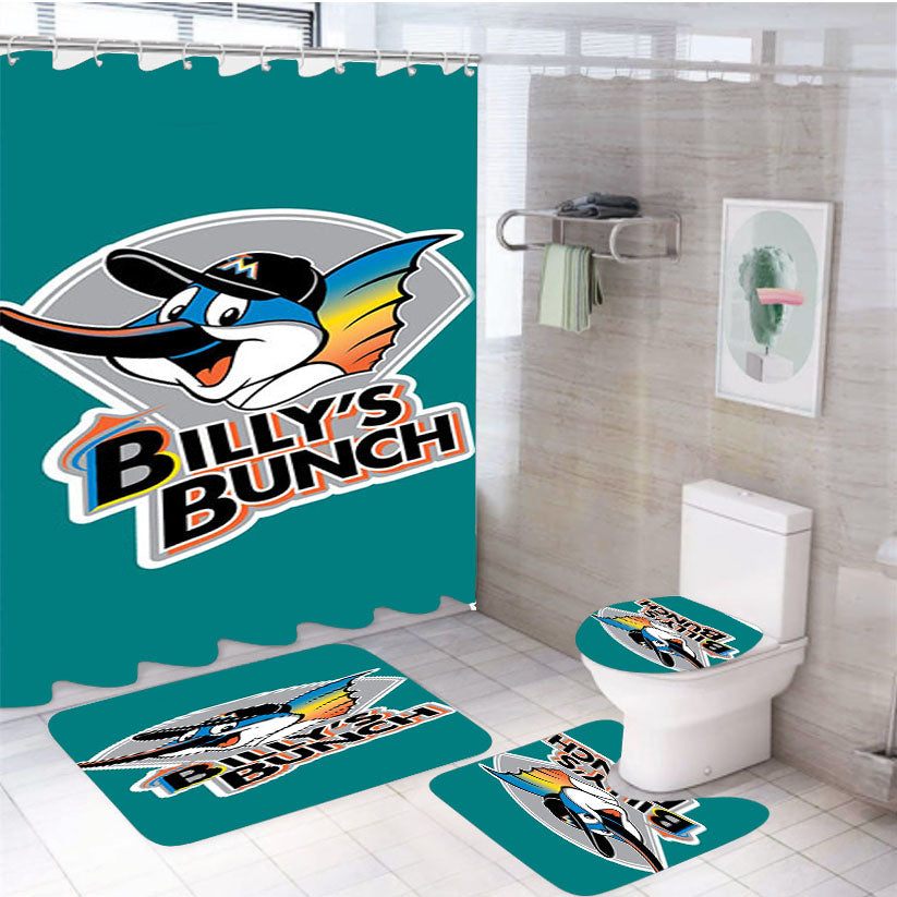 Billy Bunch Miami Club 4Pcs Bathroom Set Shower Curtain
