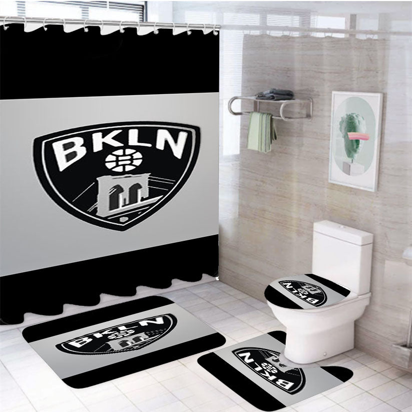 Bkln 4Pcs Bathroom Set Shower Curtain