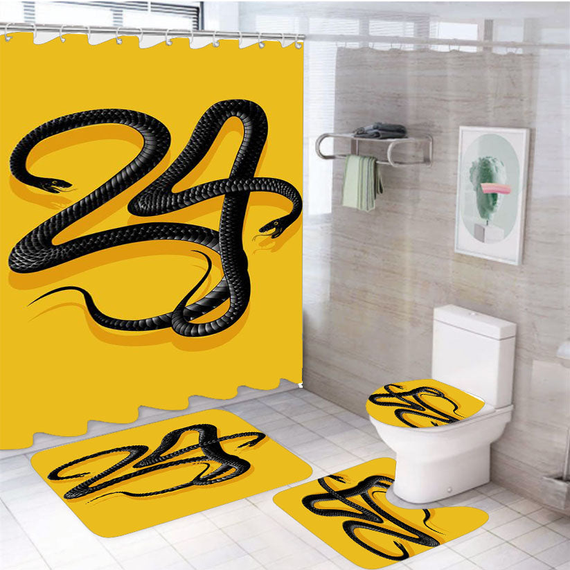 Black Mamba Kobe Bryant Logo Snake 4Pcs Bathroom Set Shower Curtain