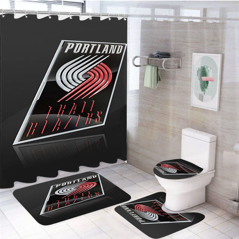 Blazer Logos Portland 4Pcs Bathroom Set Shower Curtain