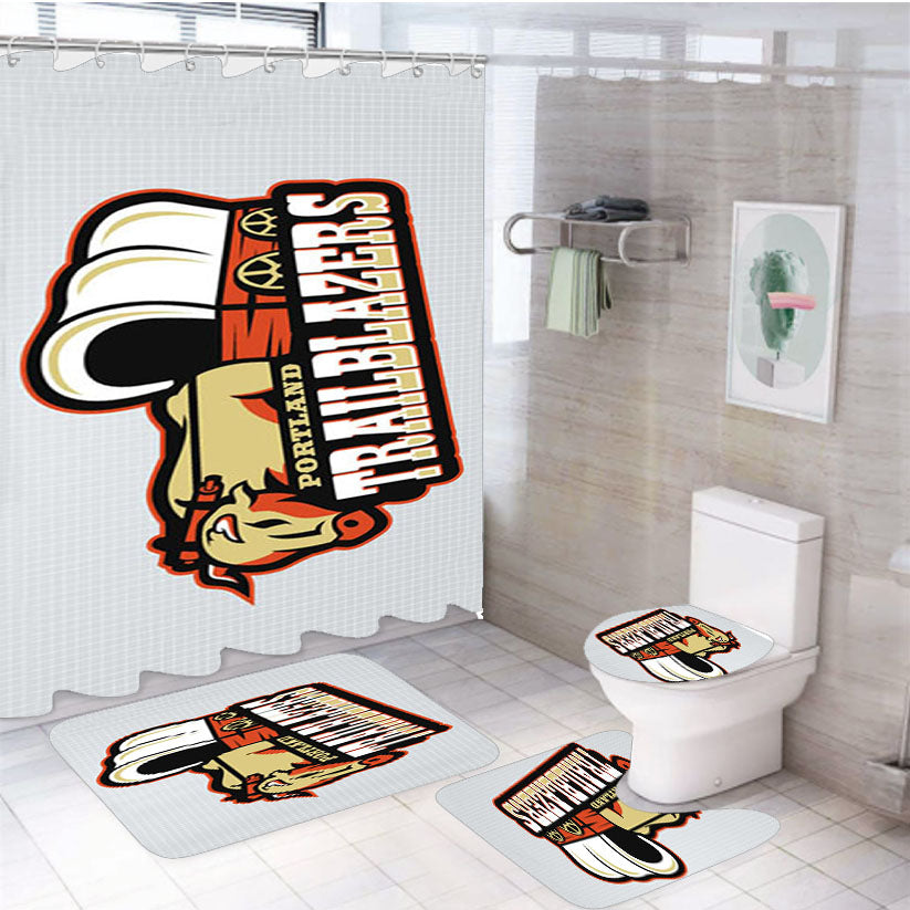 Blazers Primary 4Pcs Bathroom Set Shower Curtain
