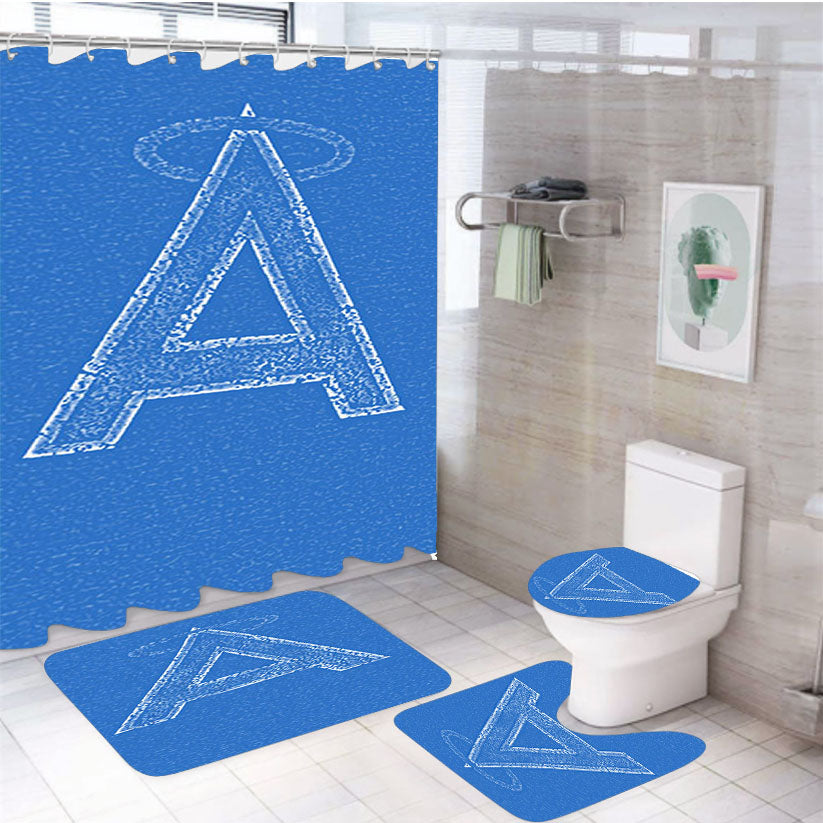 Blue Angels 4Pcs Bathroom Set Shower Curtain