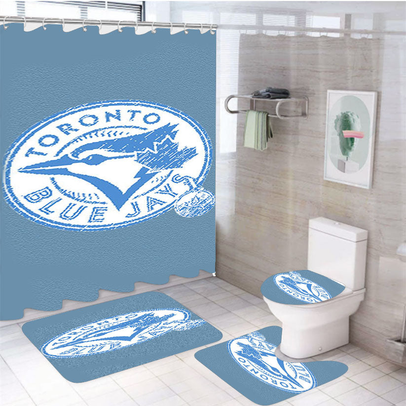 Blue Jays 4Pcs Bathroom Set Shower Curtain