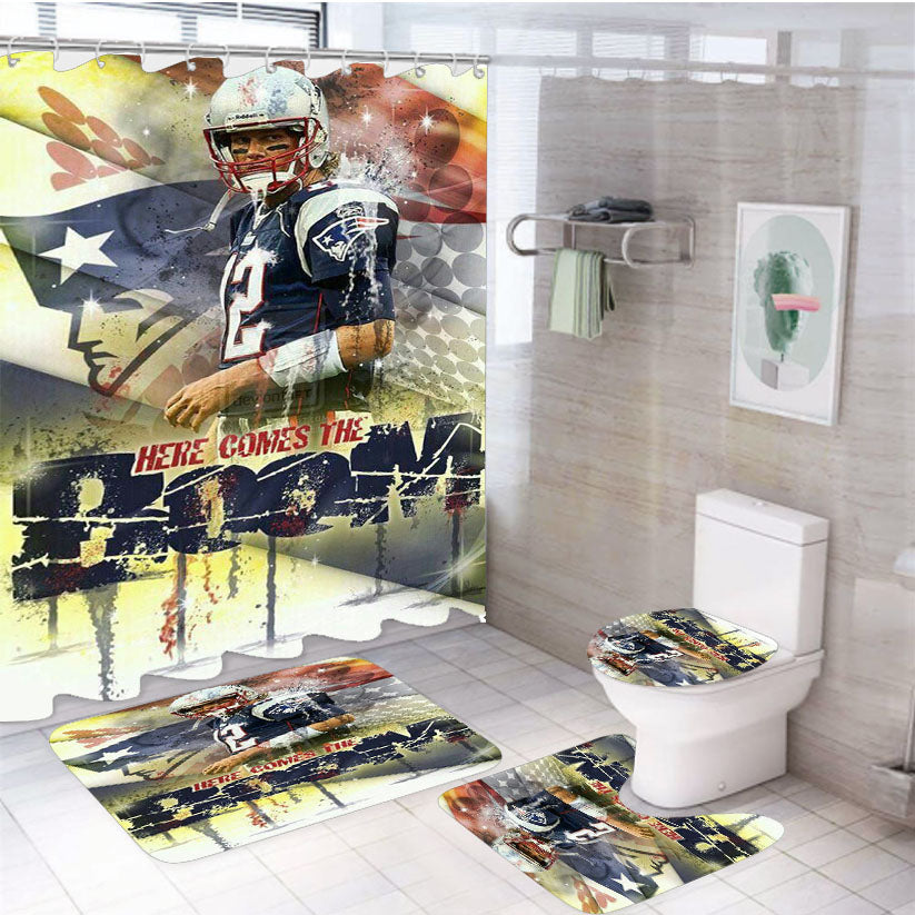 Boom Nfl 4Pcs Bathroom Set Shower Curtain