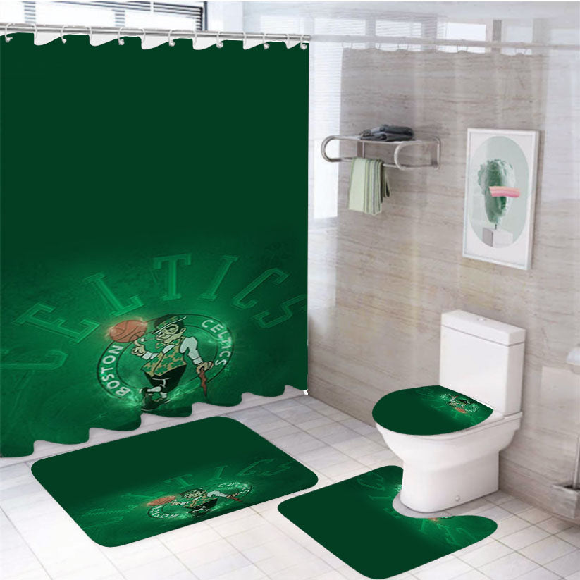 Boston Celtic Cover 4Pcs Bathroom Set Shower Curtain