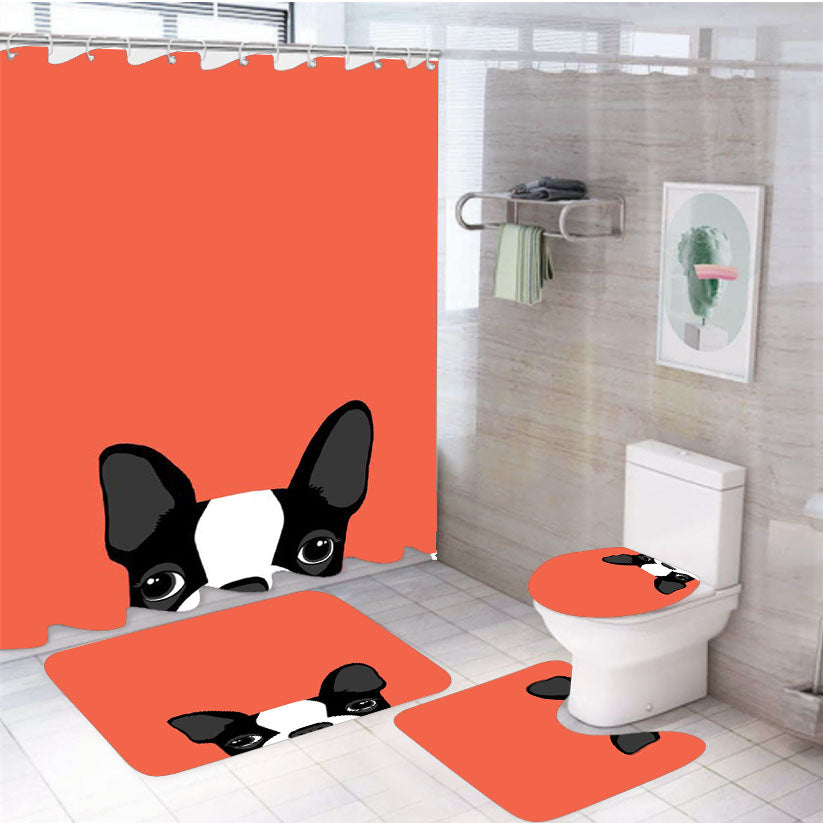 Boston Peek 4Pcs Bathroom Set Shower Curtain