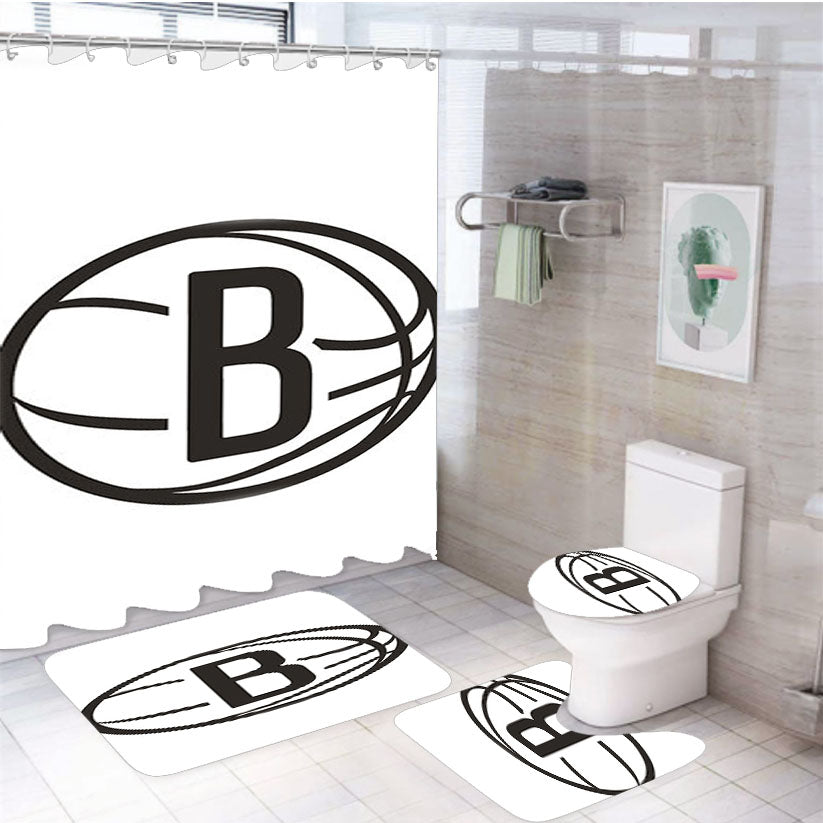 Brooklyn Cover 4Pcs Bathroom Set Shower Curtain